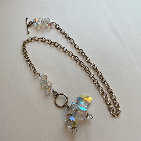 Chunky Sterling & AB Crystal Candy toggle necklace - Picture 4 of 17
